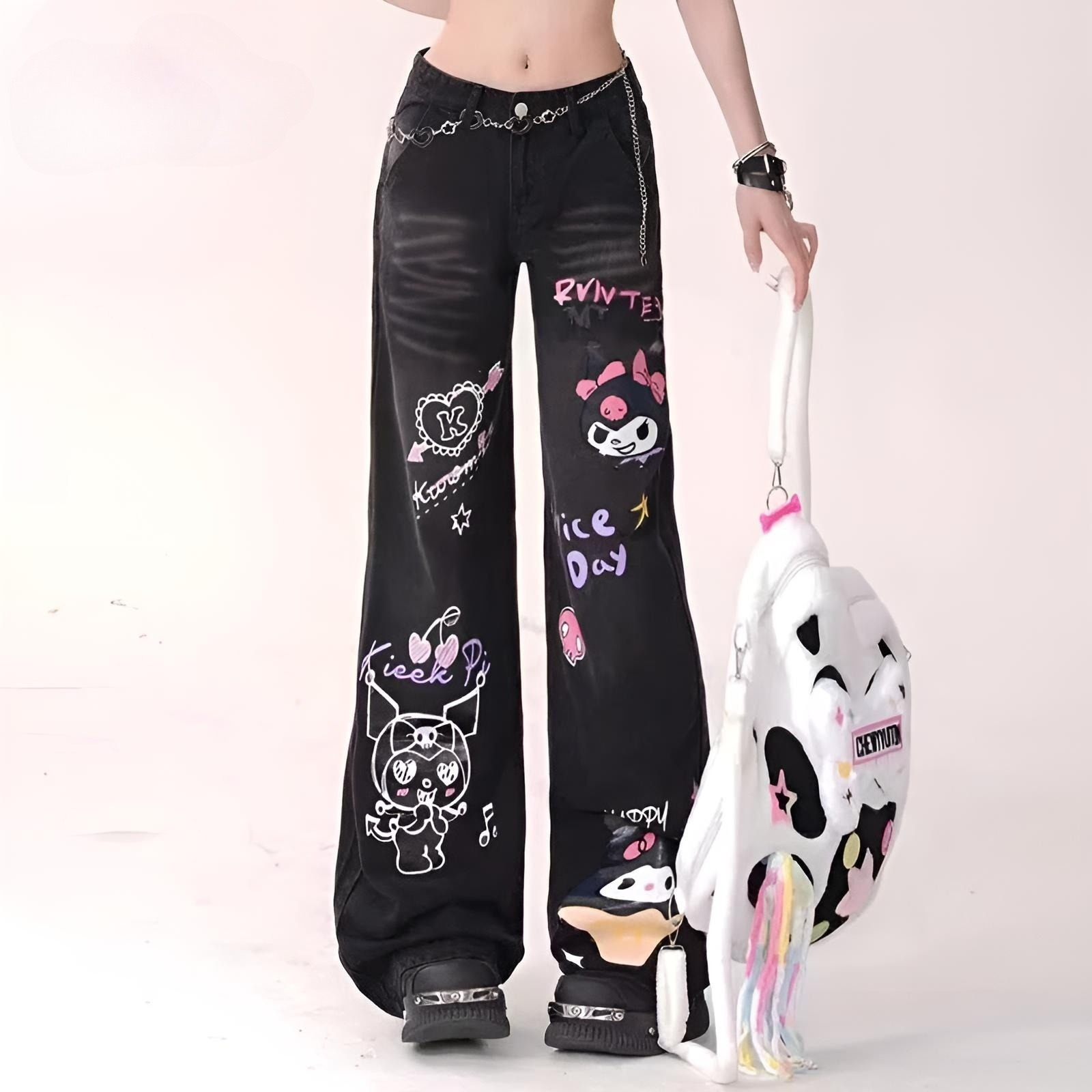 Kuromi Graffiti Jeans
