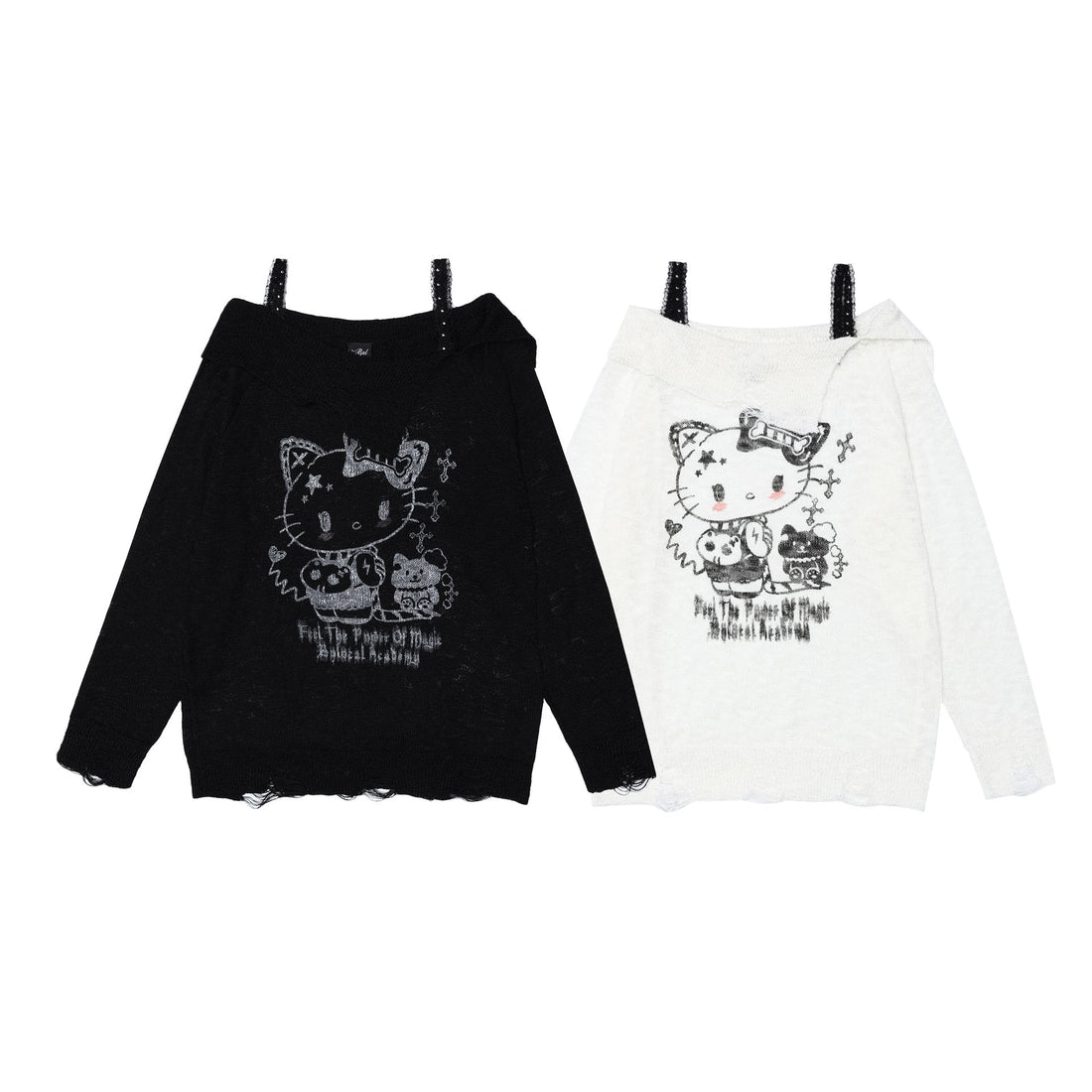 Hello Kitty "Edged" Off Shoulder Sweater